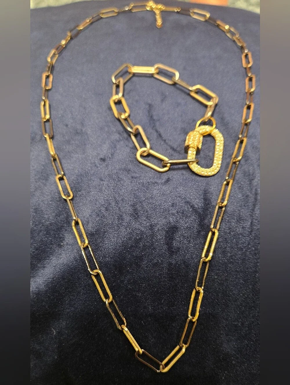 Sterling Silver  Paperclip Chain Necklace and Bracelet Set